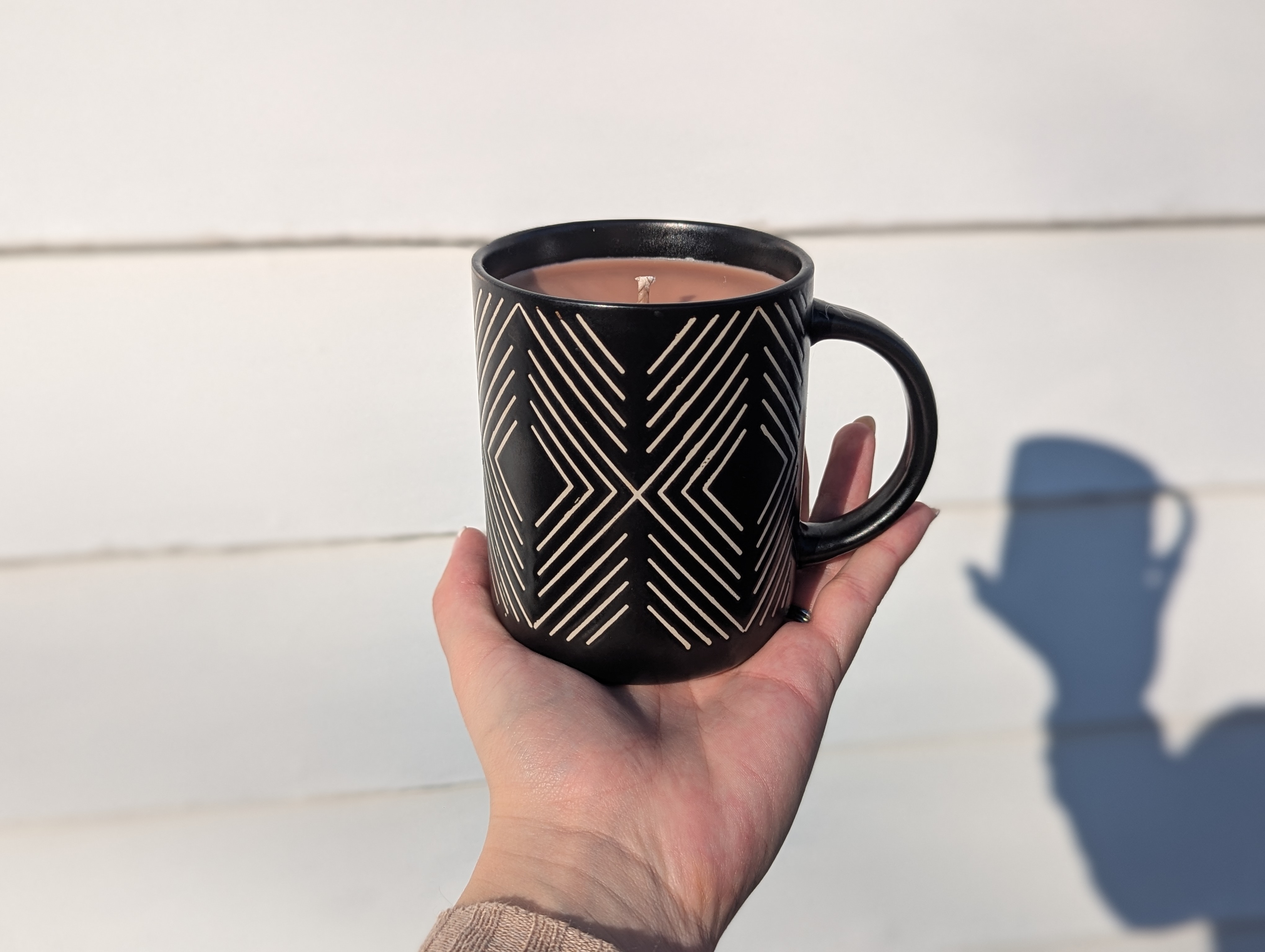 Black Tribal Candle Mug | Coffee or Hot Chocolate Design