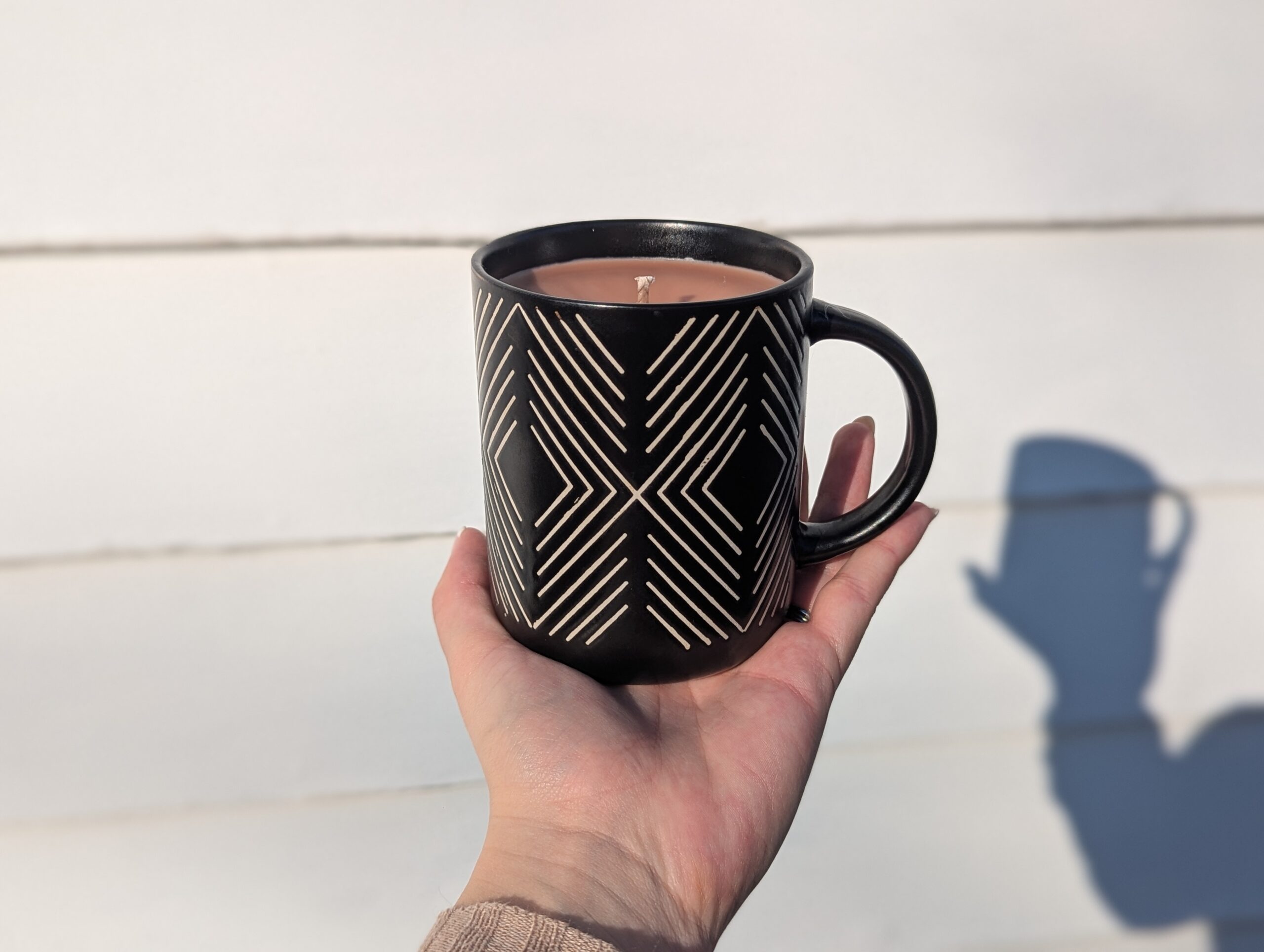 Black Tribal Candle Mug | Coffee or Hot Chocolate Design - Image 2