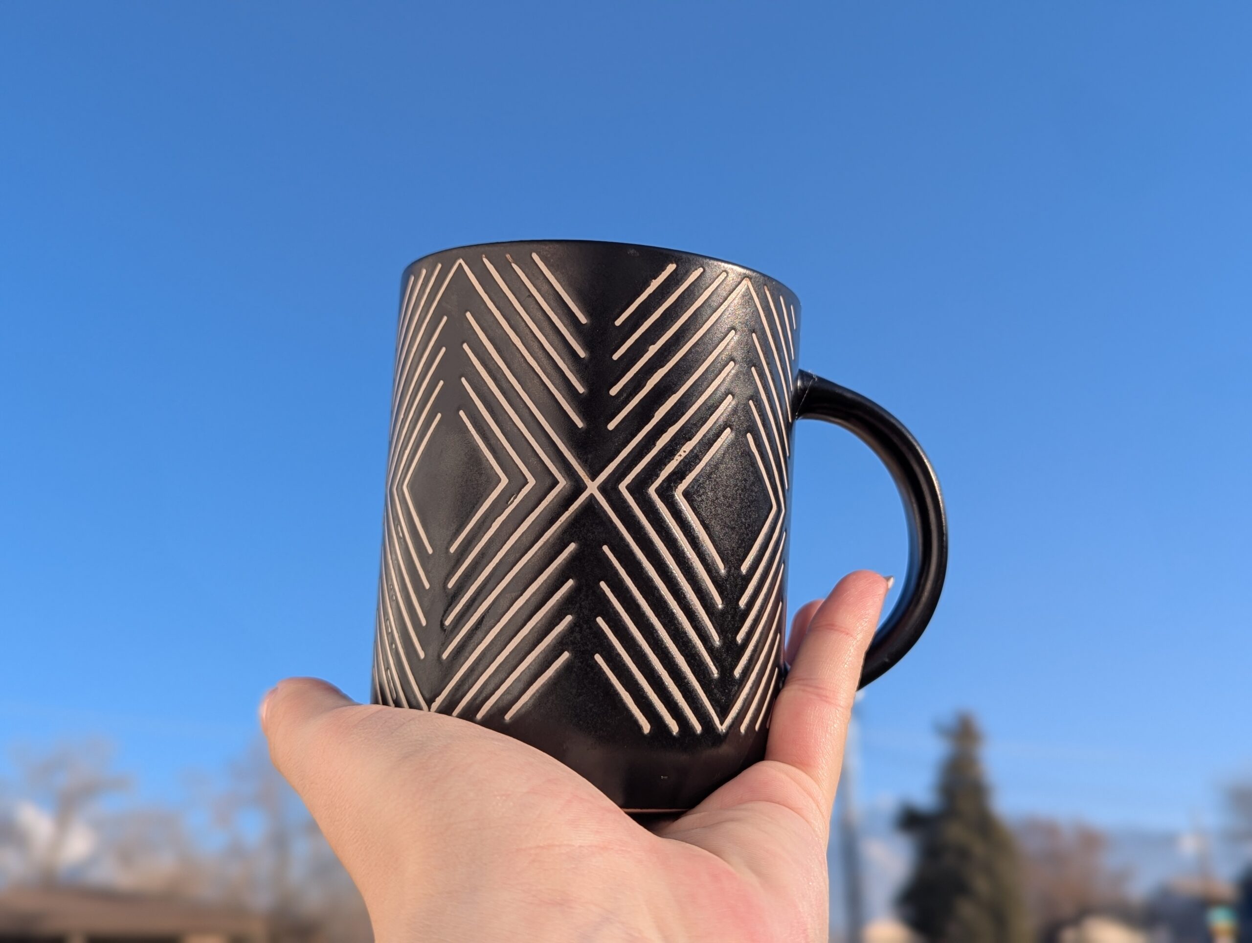 Black Tribal Candle Mug | Coffee or Hot Chocolate Design - Image 4