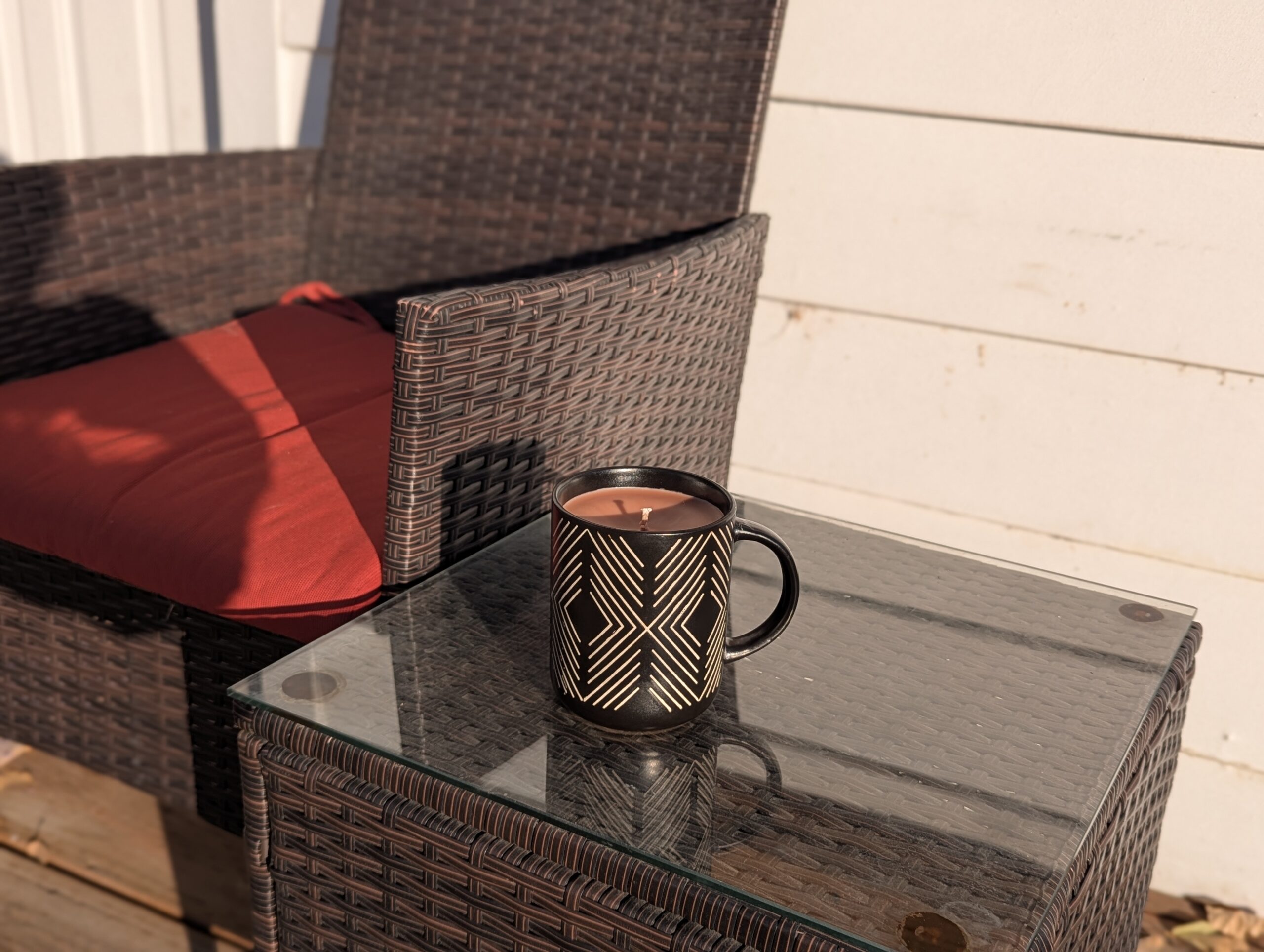 Black Tribal Candle Mug | Coffee or Hot Chocolate Design - Image 3