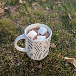 White Tribal Mug | Hot Chocolate or Coffee Design