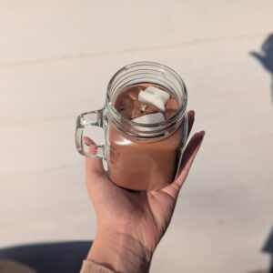 Hot Chocolate Candle in Glass Mason Jar Mug
